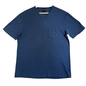 Calida Womens Medium Navy Blue 100% Cotton V Neck T-Shirt Sleep Shirt READ